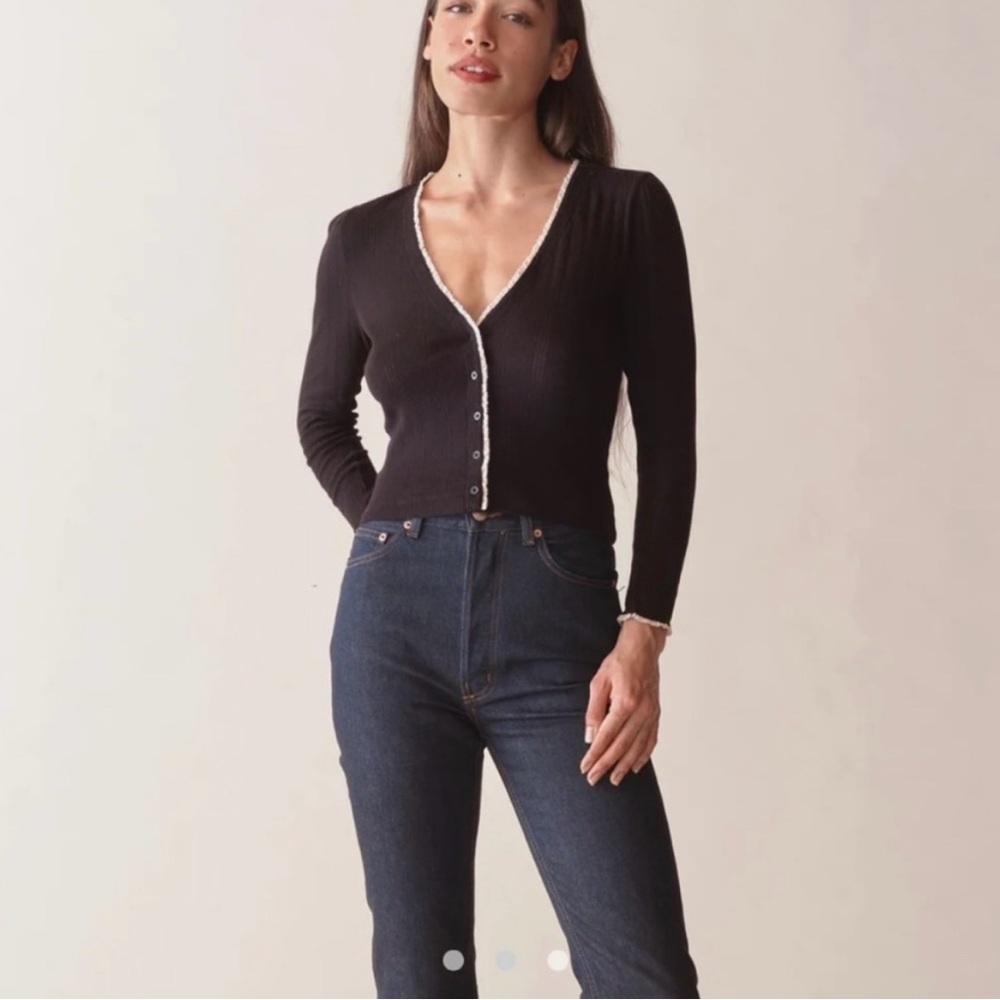 DOÊN Black Cardigan Sweater
